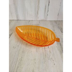 Orange fall leaf plastic table top bowl decor